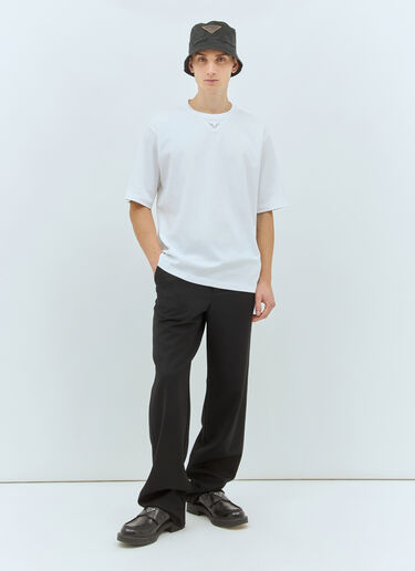 Prada Logo Plaque Cotton T-Shirt White pra0159006