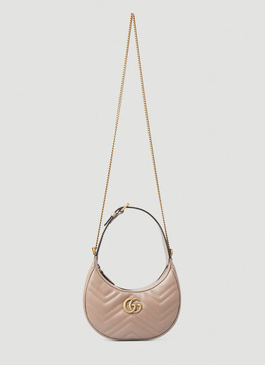 Gucci GG Marmont Half-Moon Mini Shoulder Bag Beige guc0250187