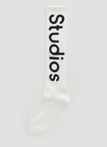 Acne Studios Logo-Jacquard Socks White acn0346013