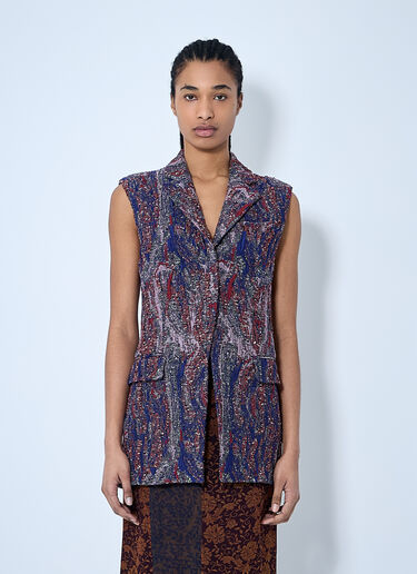 Dries Van Noten テクスチャードウエストコート  パープル dvn0260005