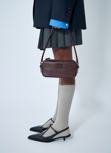 Softy Leather Shoulder Bag Miu Miu Softy Leather Shoulder Bag Brown miu0262001