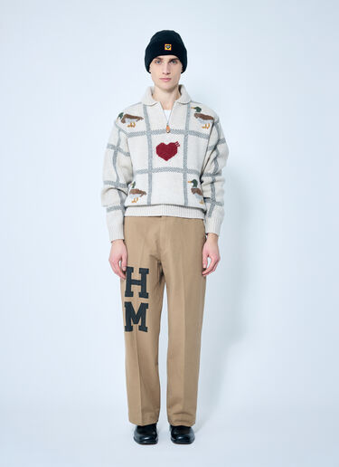 Human Made Animal Half-Zip Sweater Beige hmd0159005