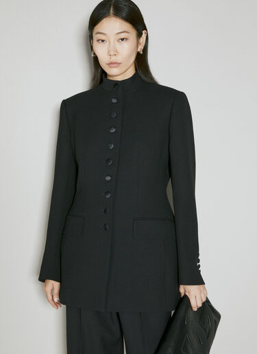 Dolce & Gabbana Long Single-Breasted Wool Cady Jacket Black dol0254022