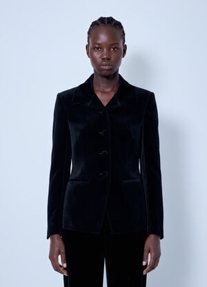 RÓHE Classic Fitted Velvet Blazer Black roe0266009