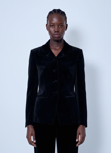 LN-CC® - RÓHE: Classic Fitted Velvet Blazer - Black RÓHE Classic Fitted Velvet Blazer Black roe0266009