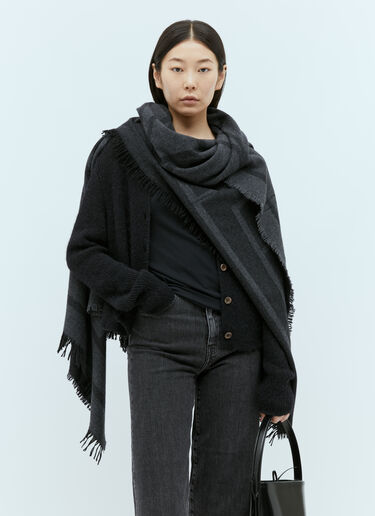 TOTEME Monogram Wool Cashmere Scarf Grey tot0254024