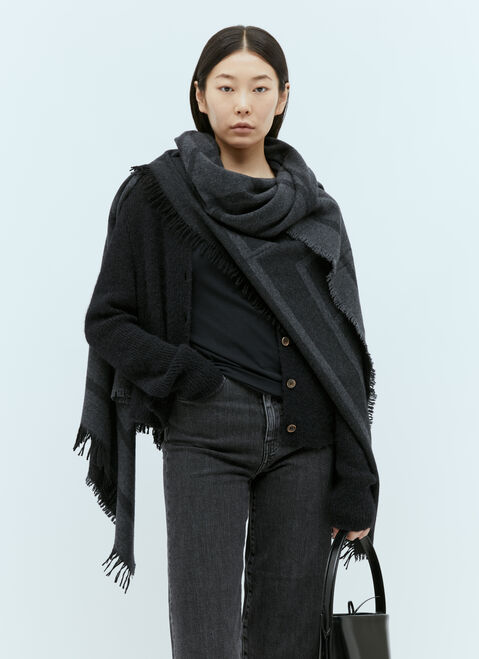 Gucci Monogram Wool Cashmere Scarf Beige guc0255114