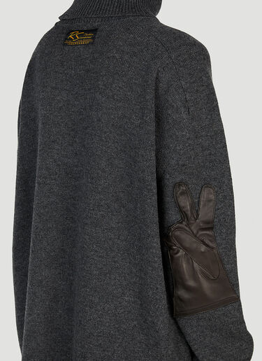 Raf Simons 高翻领贴饰毛衣 深灰色 raf0152012