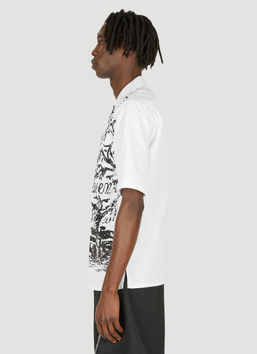 Alexander McQueen 프린트 반팔 셔츠 화이트 amq0148002