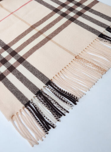 Burberry Wide Check Cashmere Scarf Beige bur0259026