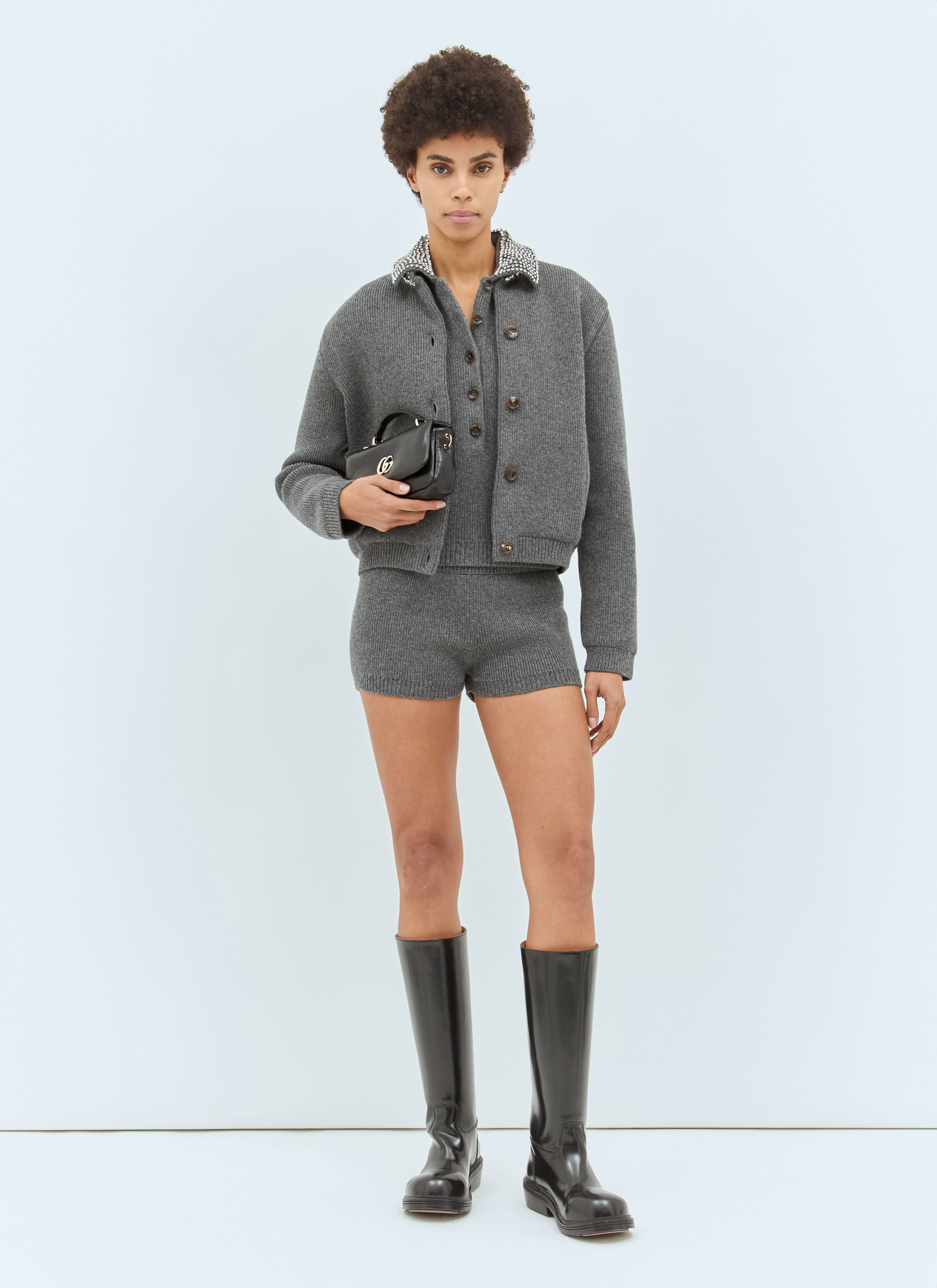 Grey wool shorts hot sale