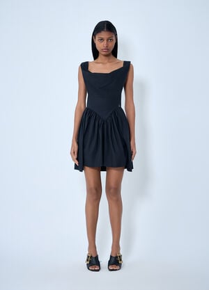 Vivienne Westwood Sculpted Neckline Gathered Mini Dress Black vvw0263007