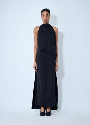 Sportmax Sleeveless Draped Maxi Dress Black spx0264062
