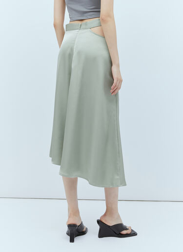 サテンスリットロングドレープスカート Han Kjøbenhavn サテンスリットロングドレープスカート グリーン han0253005