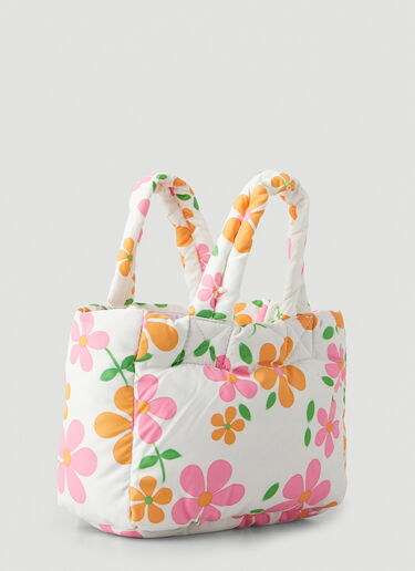 ERL Flower Print Mini Puffer Tote Bag White erl0348017