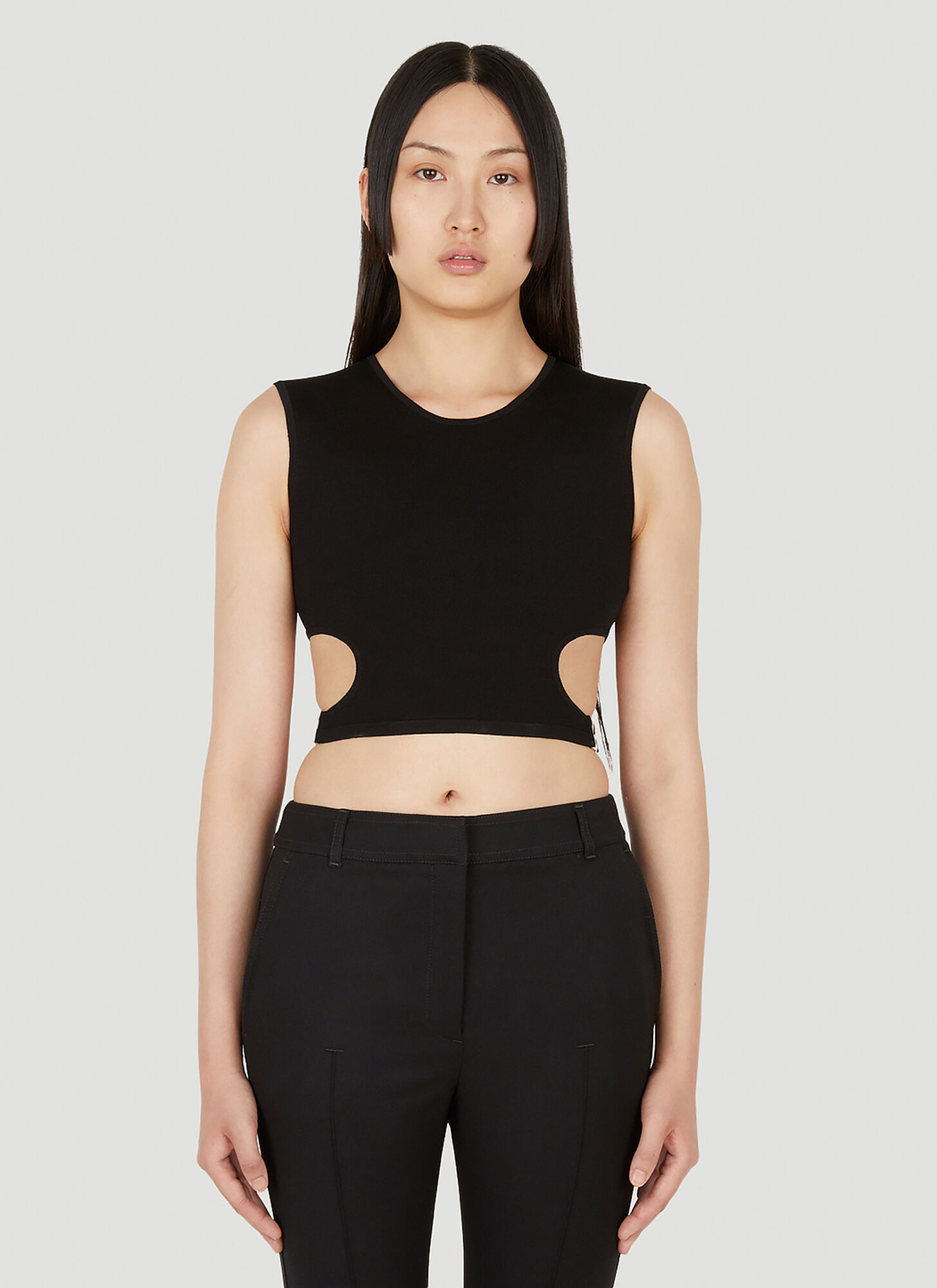 Dolce & Gabbana Viscose Top With Cut-out Sides In Black