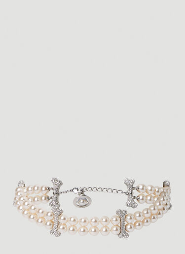 Vivienne Westwood Faustine Pearl Choker Necklace White vvw0251089