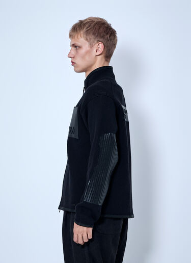 LN-CC® - Massimo Osti Studio: Zip-Up Jacket with Chest Patch - Black Massimo Osti Studio Zip-Up Jacket with Chest Patch Black mao0166004