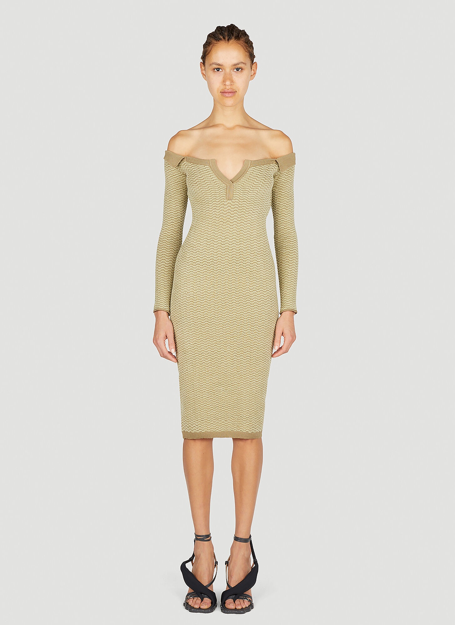Jacquemus Green 'la Robe Maille Pampero' Midi Dress In Green