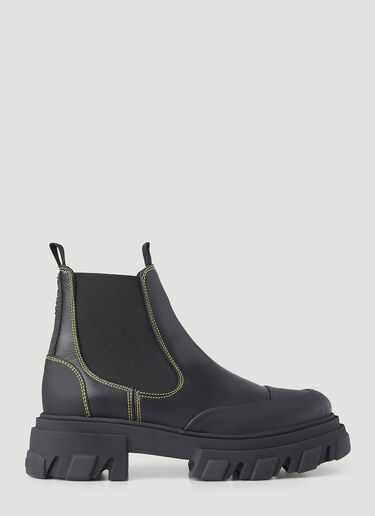 GANNI Leather Chelsea Ankle Boots Black gan0246035
