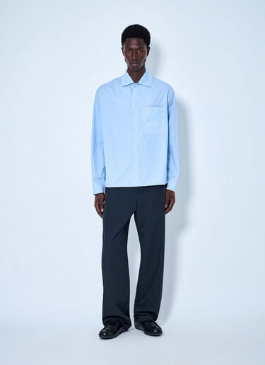 Jil Sander Button-Down Cotton Shirt Blue jil0165004