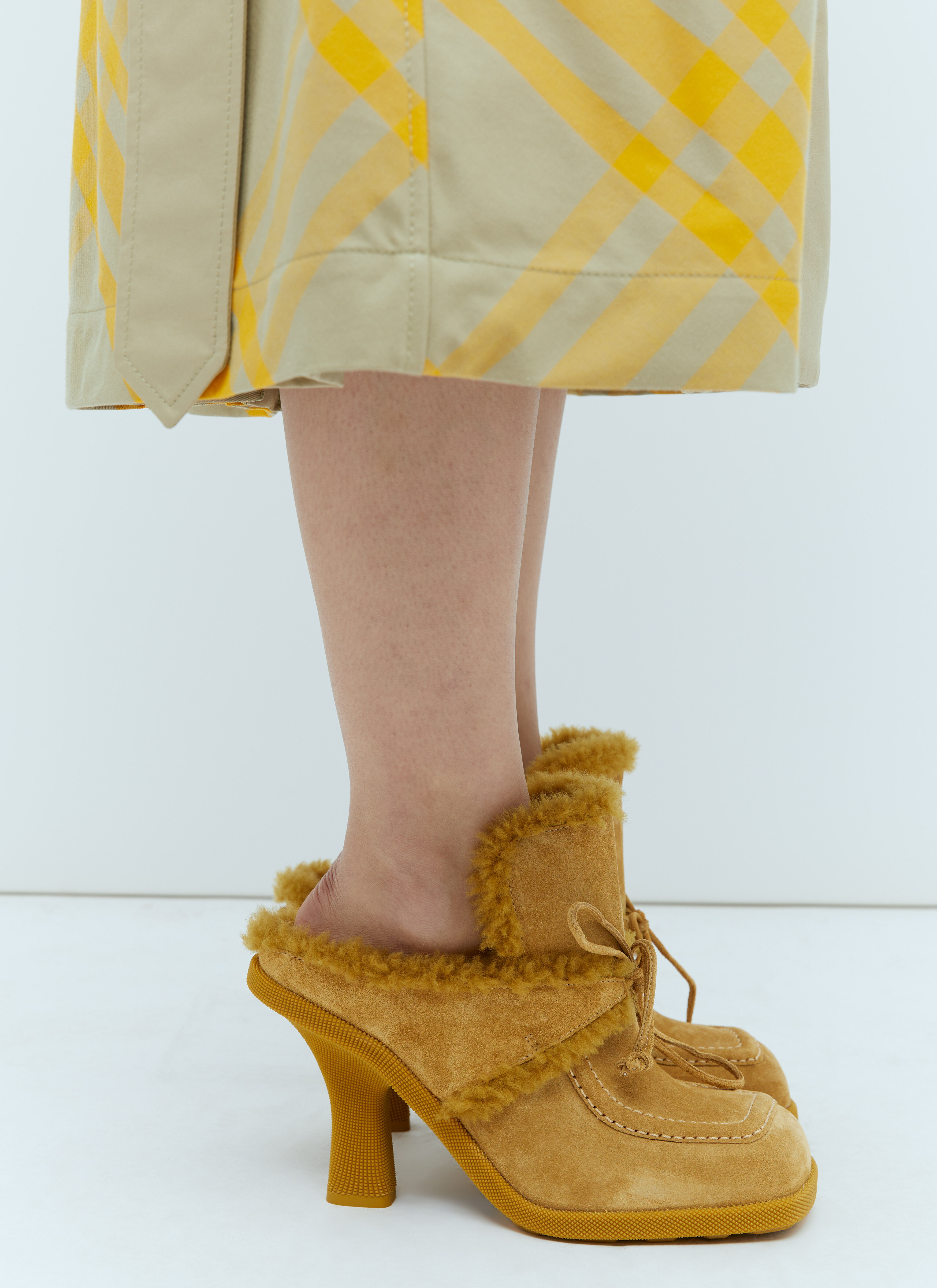 Yellow outlet suede mules