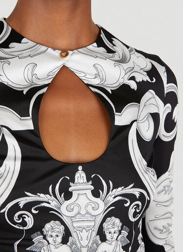 Versace Silver Baroque Print Bodysuit Black vrs0249013