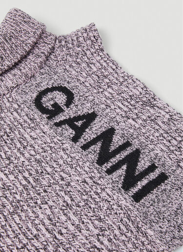 GANNI ニットロゴビブ パープル gan0251054