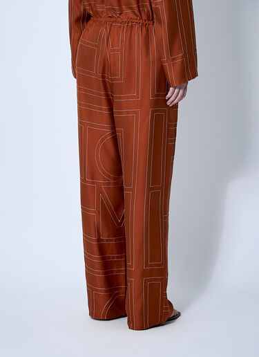 TOTEME Monogram Silk Pants Orange tot0261019