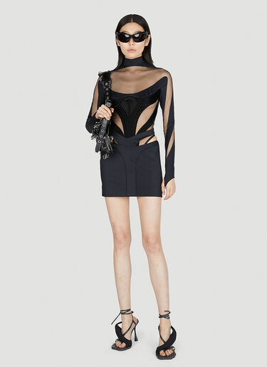 Cut Out Waistband Mini Skirt Mugler Cut Out Waistband Mini Skirt Black mug0251025