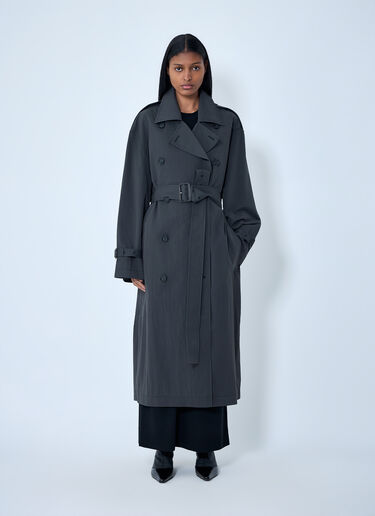 TOTEME Summer Trench Coat Black tot0263035