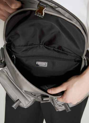 Prada Re-Nylon And Leather Shoulder Bag Grey pra0156016