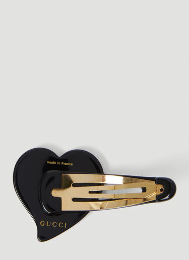 Gucci Interlocking G Heart Hair Clip Black guc0253168