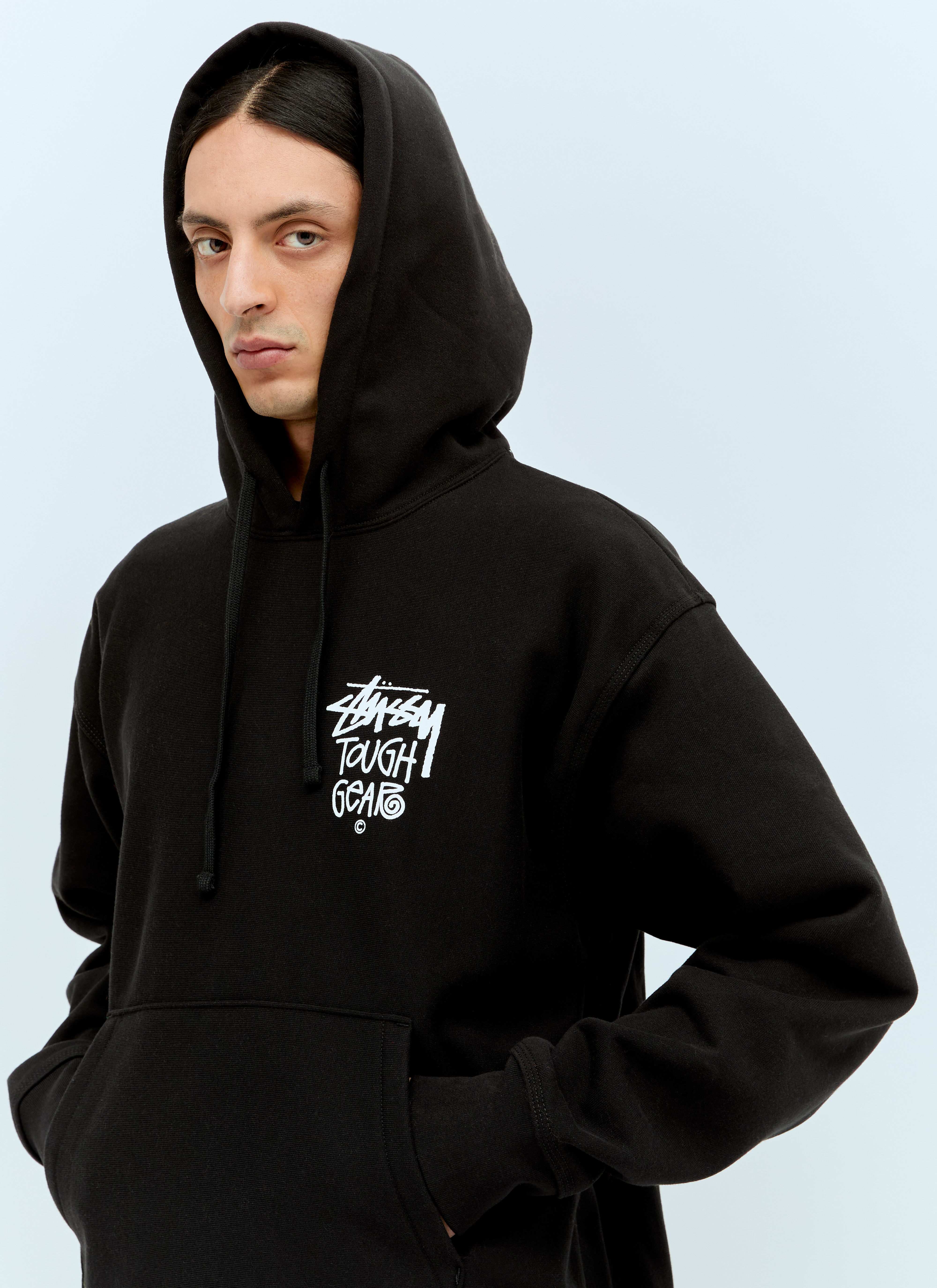 Stüssy Men's' Tough Gear Hooded Sweatshirt in Black | LN-CC®