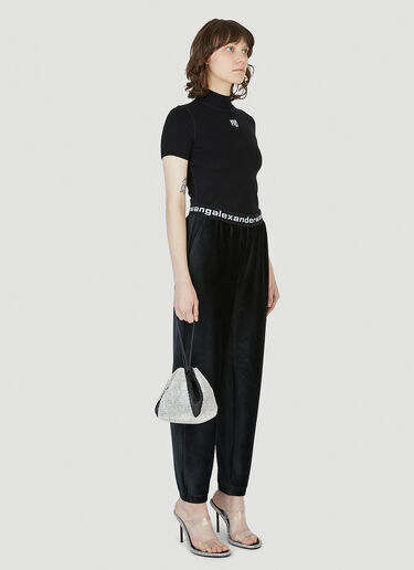Alexander Wang Logo Crop Top Black awg0247050