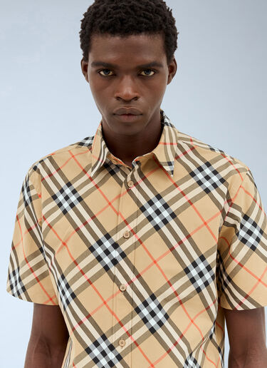 Burberry Check Poplin Shirt Beige bur0157005