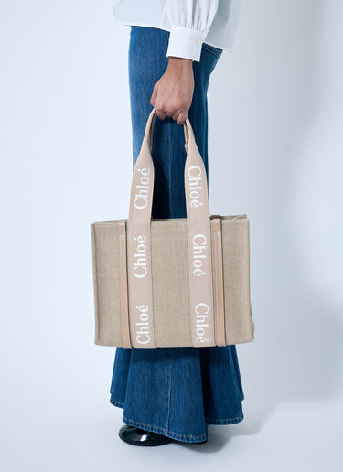 Chloé Medium Woody Tote Bag Beige chl0259043