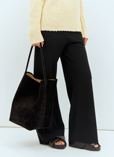 The Row Large N/S Park Suede Tote Bag Black row0258030