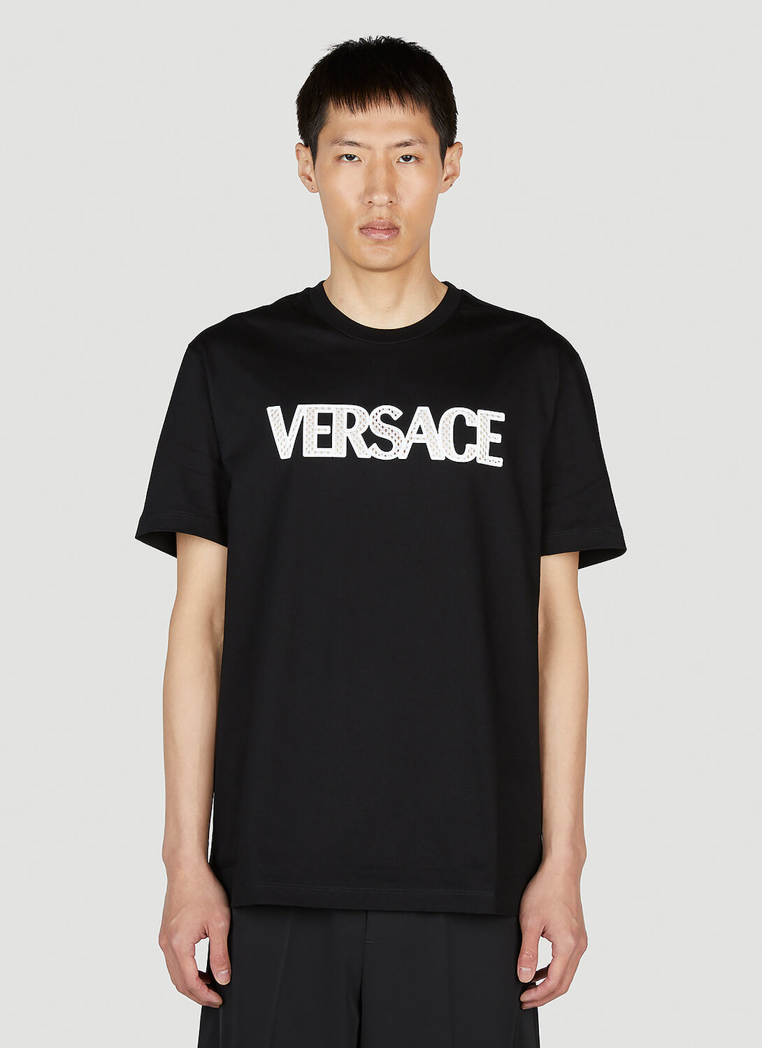 Versace Logo T-shirt In Black  