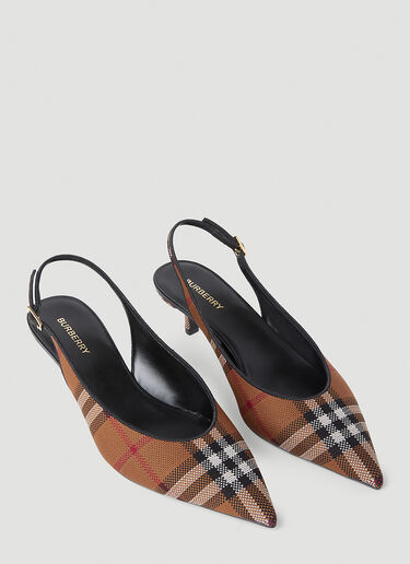 Burberry Check Kitten Heel Shoes Brown bur0252026