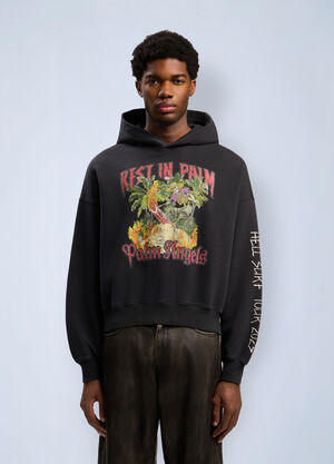 Palm Angels Rest In Palm Loose Hooded Sweatshirt Black pma0162054