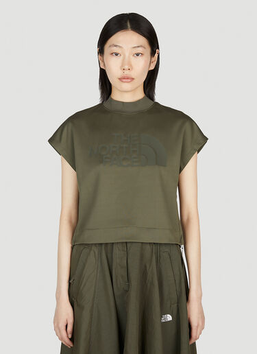 The North Face Black Series Logo Print Cropped T-Shirt Green thn0252001