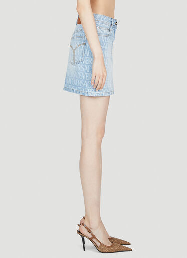Versace Denim Jacquard Mini Skirt Blue vrs0253008