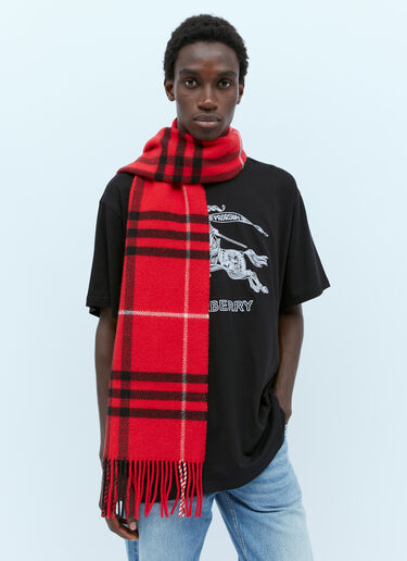 Burberry Check Wool Cashmere Scarf Red bur0154023