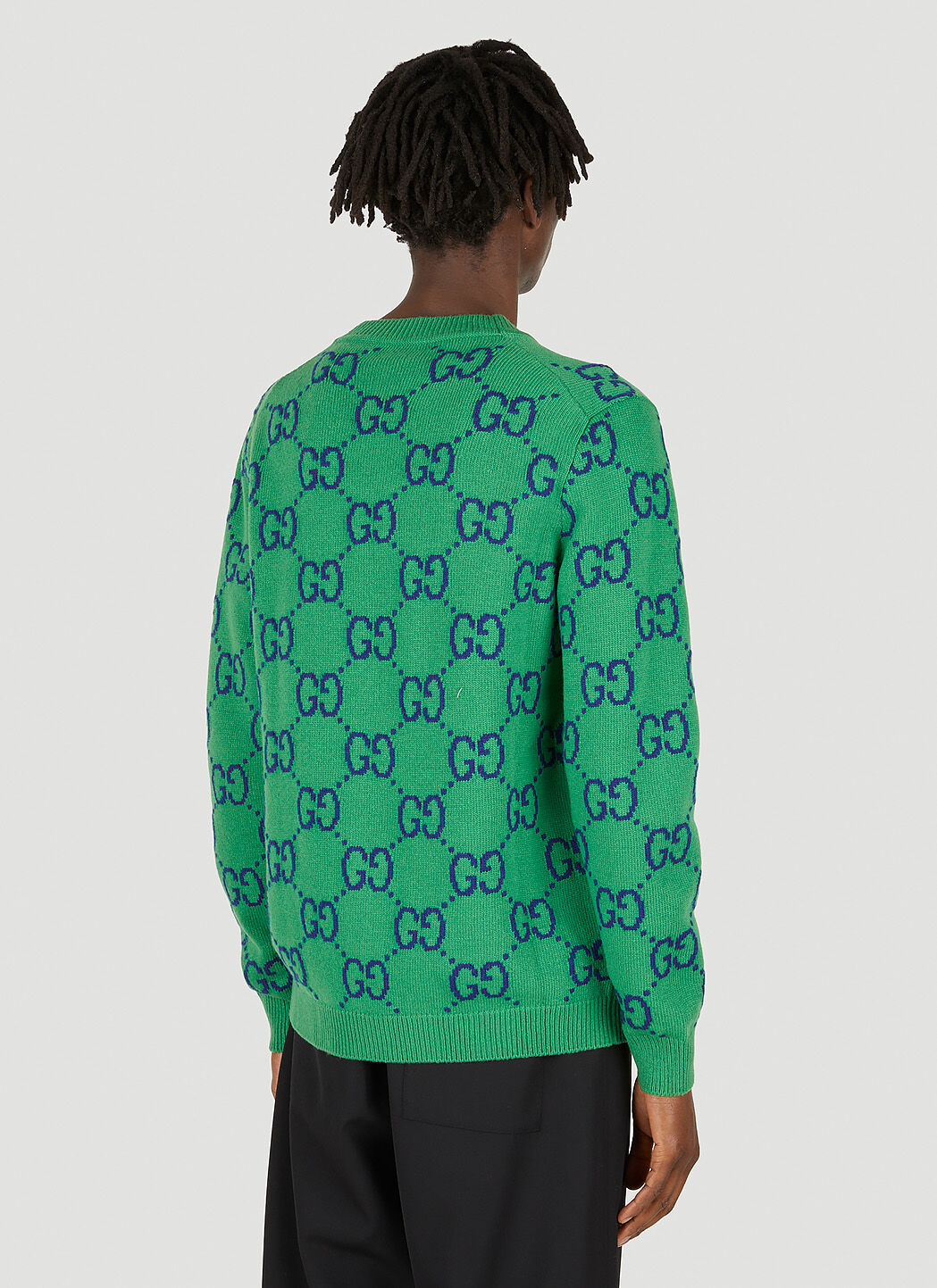 Gucci GG Jacquard Cardigan in Green LN CC
