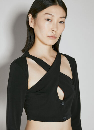 Han Kjøbenhavn クロップクロスオーバートップ ブラック han0253017