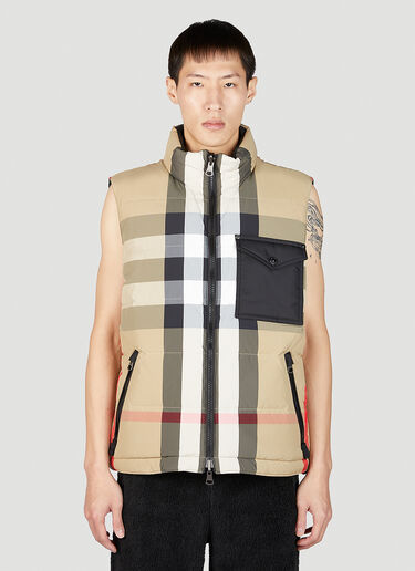 Burberry Signature Check Down Gilet Jacket Beige bur0151176