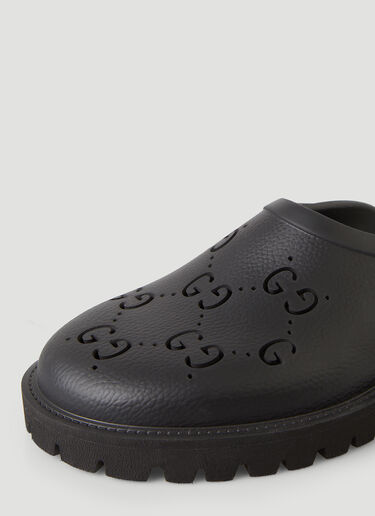 Gucci Perforated G Slip Ons Black guc0145069