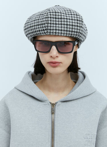 Miu Miu Shetland Wool Beret Hat Grey miu0254046