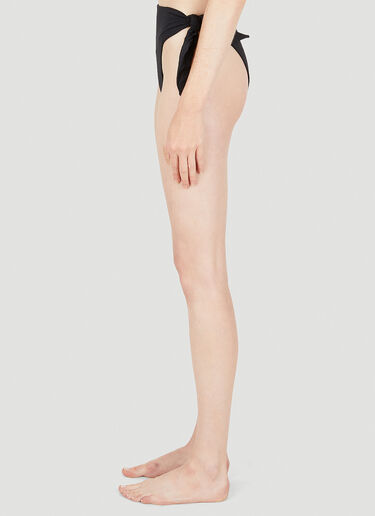 Ziah Asymmetrical Tie Bikini Bottoms Black zia0249012